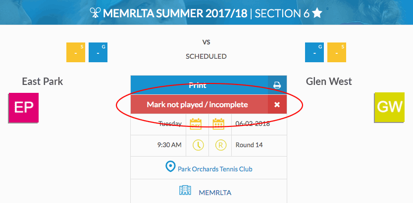 mark as not played or incomplete